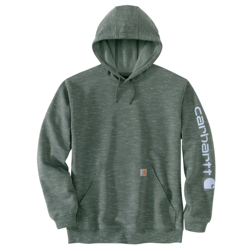 Carhartt Men's Signature Logo Hooded Pullover Sweatshirt_Elm Space Dye sold by Work World