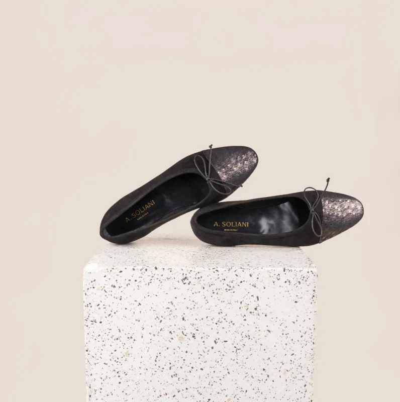 Como - Black Suede/Bronze Dots SAMPLE SALE - FINAL SALE sold by A.Soliani