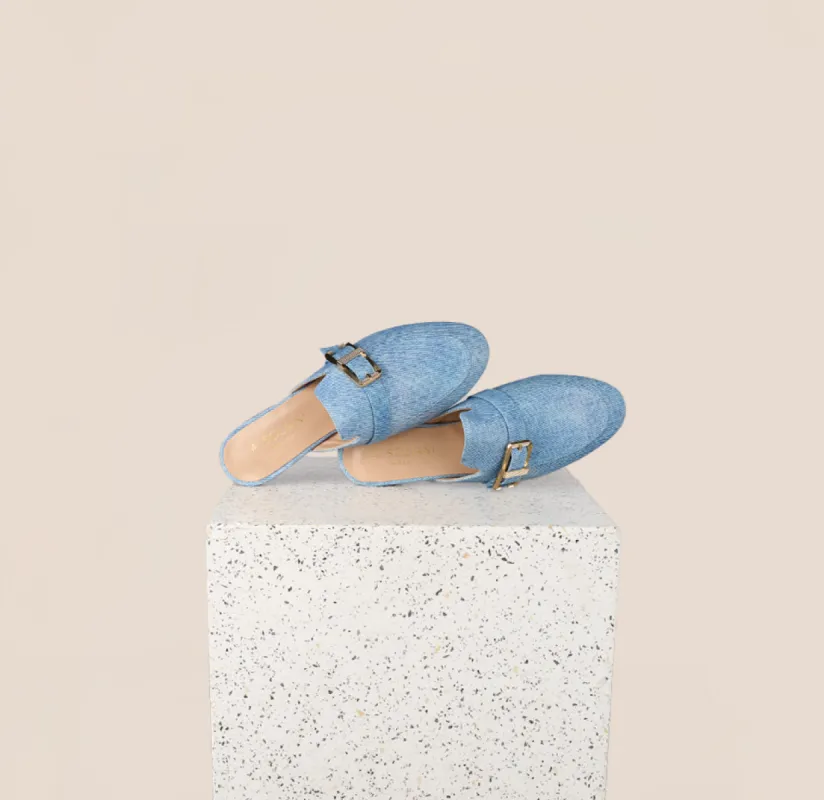 Alba Buckle - Denim Print sold by A.Soliani