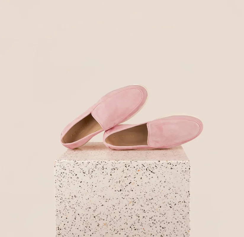 Lisa Sneaker Loafer - Salmon Suede sold by A.Soliani