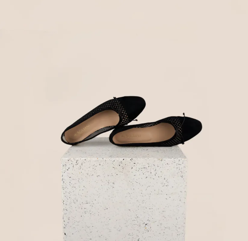 Como - Perforated Black Suede (cap toe) sold by A.Soliani
