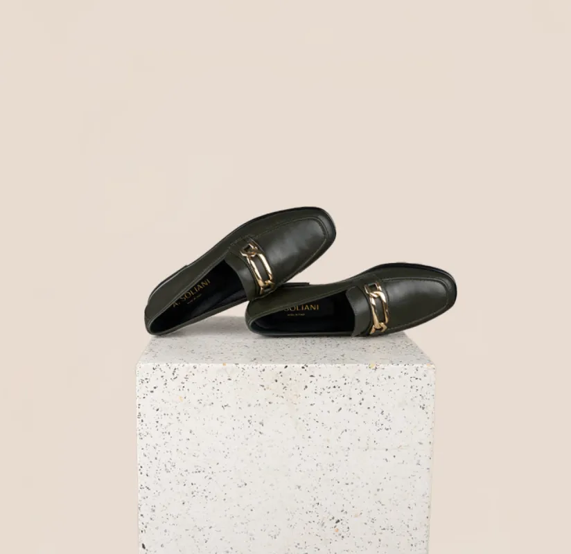 Lodi Due Chain - Olive Leather sold by A.Soliani