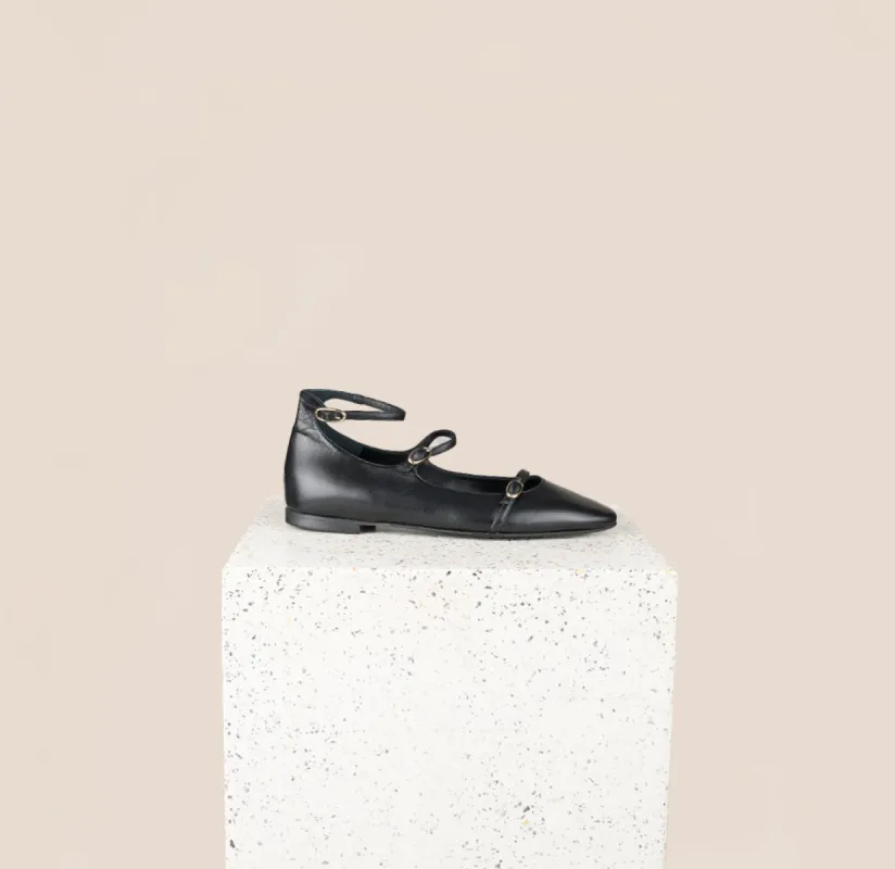 Nola Almond - Black Leather sold by A.Soliani