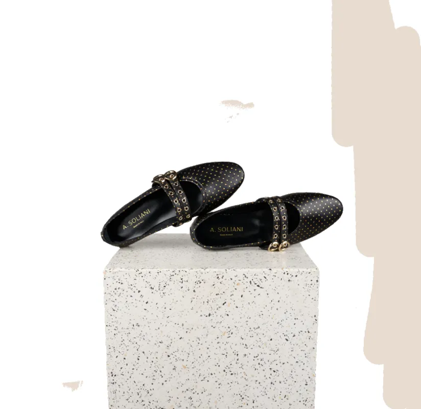 Como 2 Buckle -Dotted Gold sold by A.Soliani