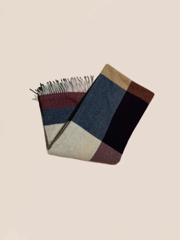 Blanket - Bordeaux/Navy Multi Plaid sold by A.Soliani