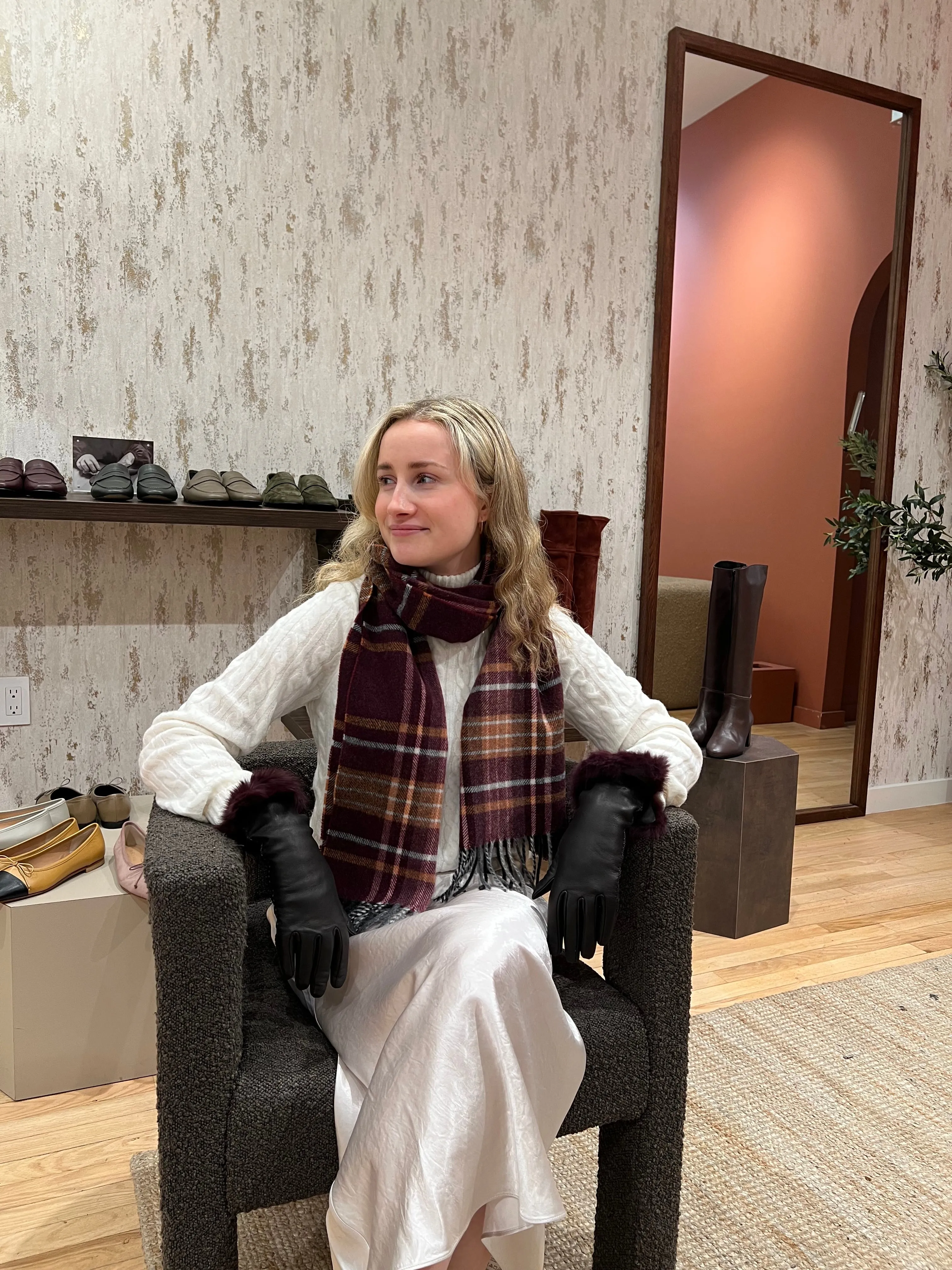 Scarf - Burgundy Plaid sold by A.Soliani product image thumbnail 2