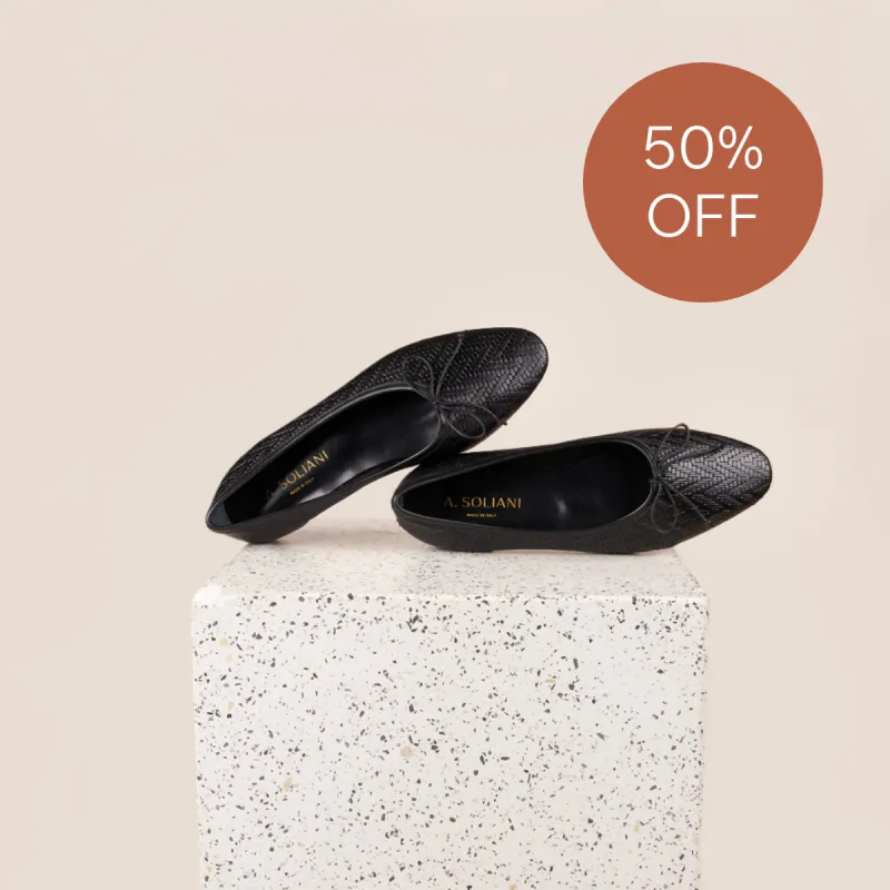 Como - Black Braided Herringbone SAMPLE SALE - FINAL SALE sold by A.Soliani