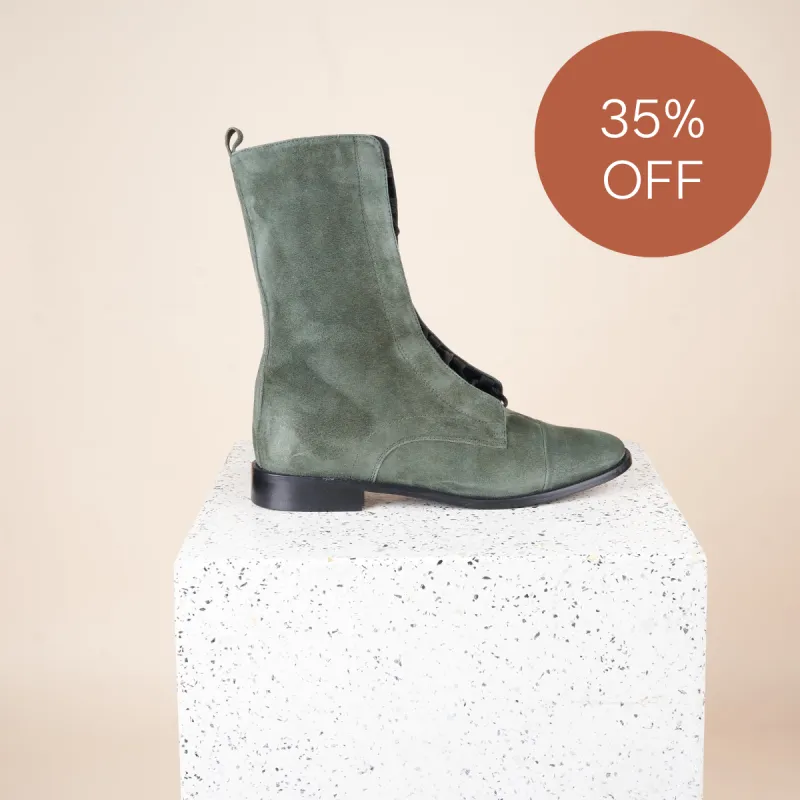 Milano - Army Green Suede SAMPLE SALE - FINAL SALE sold by A.Soliani