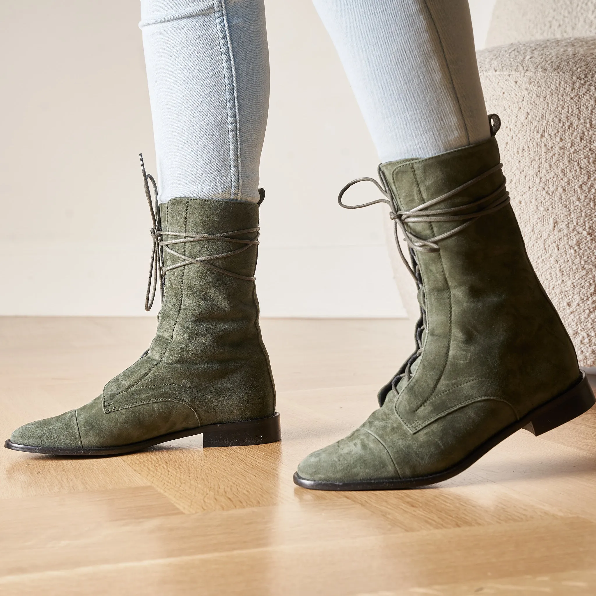 Milano - Army Green Suede SAMPLE SALE - FINAL SALE sold by A.Soliani product image thumbnail 3
