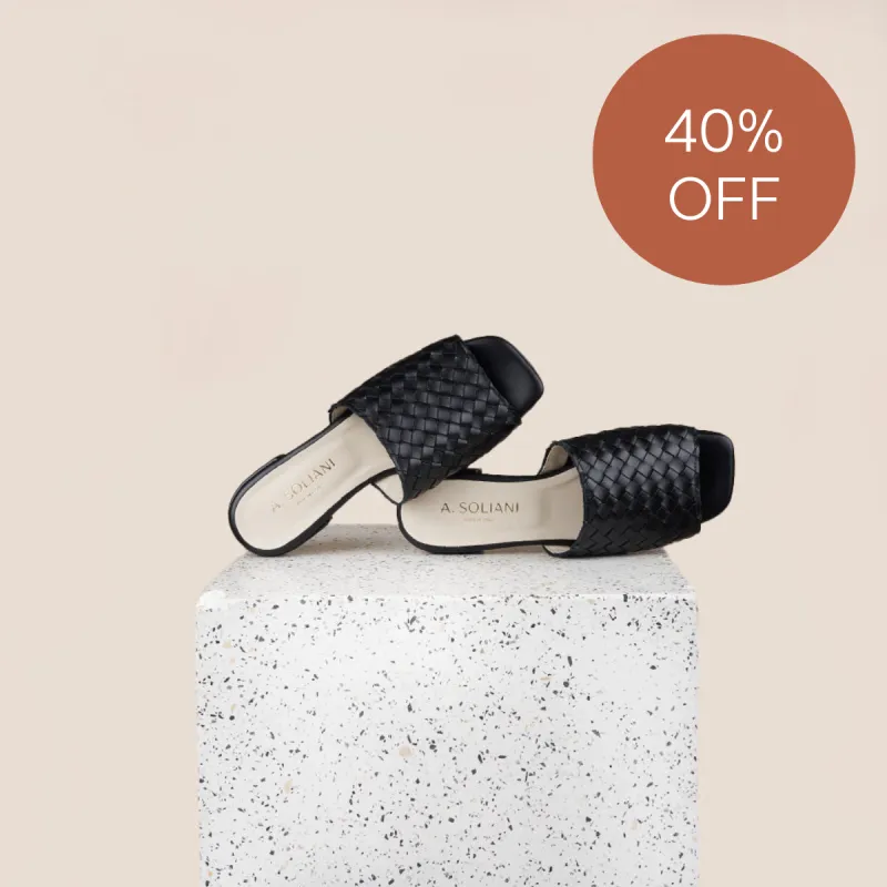 Fiore - Woven Leather Black SAMPLE SALE - FINAL SALE sold by A.Soliani