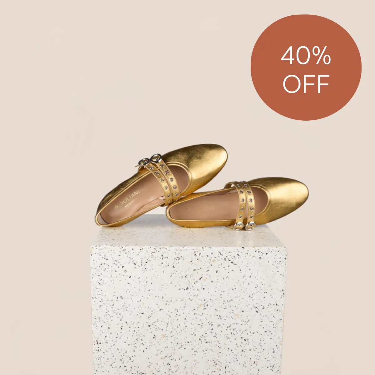 Como 2 Buckle - Distressed Gold SAMPLE SALE - FINAL SALE sold by A.Soliani