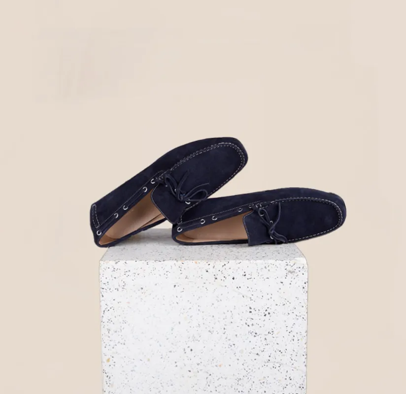 Matteo Driving Shoe - Navy Suede sold by A.Soliani