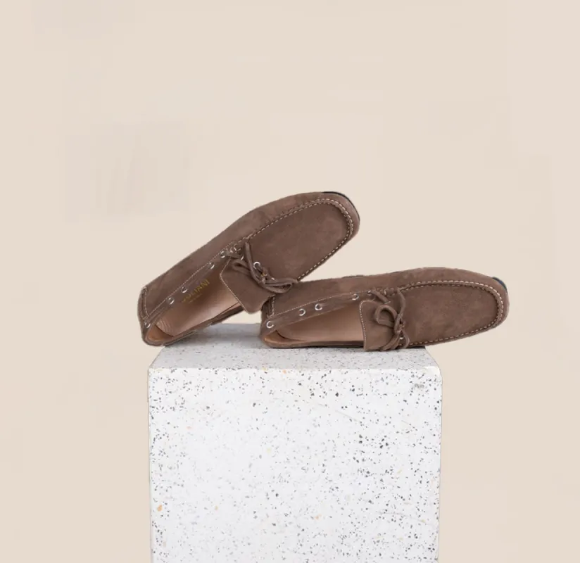 Matteo Driving Shoe - Brown Suede sold by A.Soliani