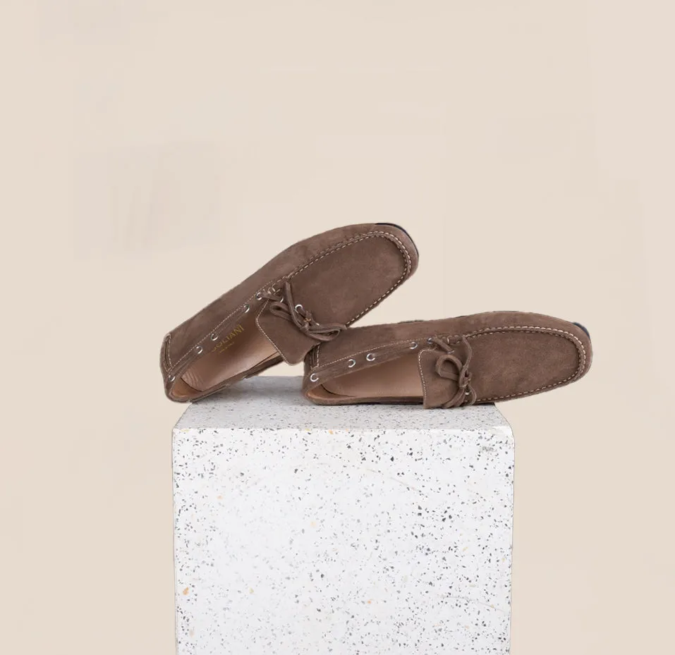 Matteo Driving Shoe - Brown Suede sold by A.Soliani