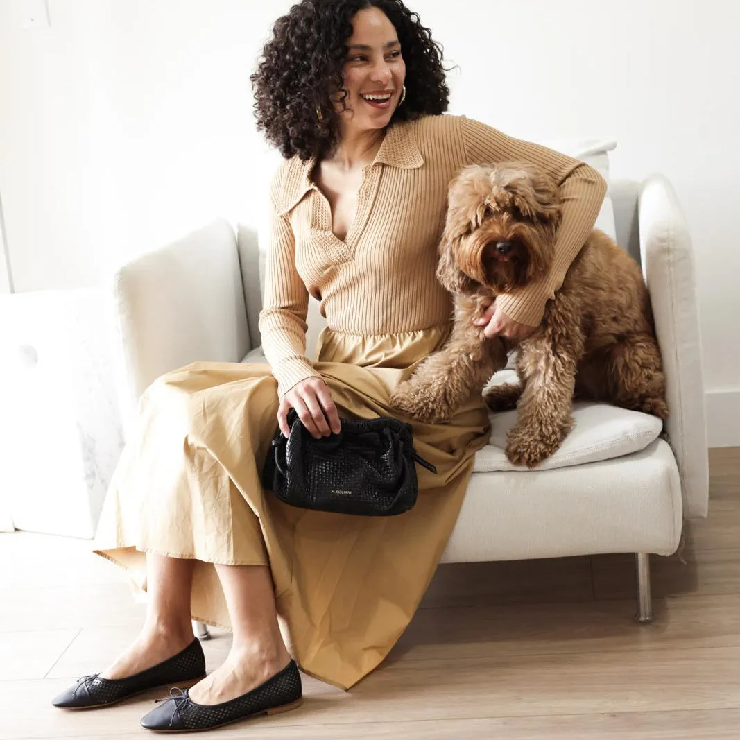 Como - Perforated Black Leather sold by A.Soliani product image thumbnail 2