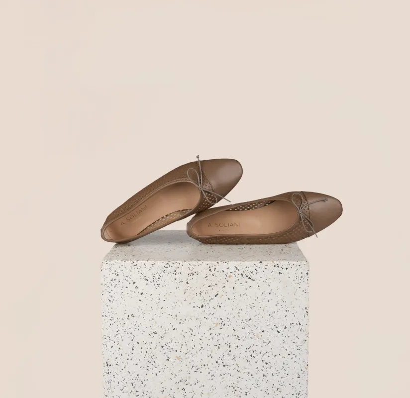 Como - Perforated Taupe (cap toe) sold by A.Soliani