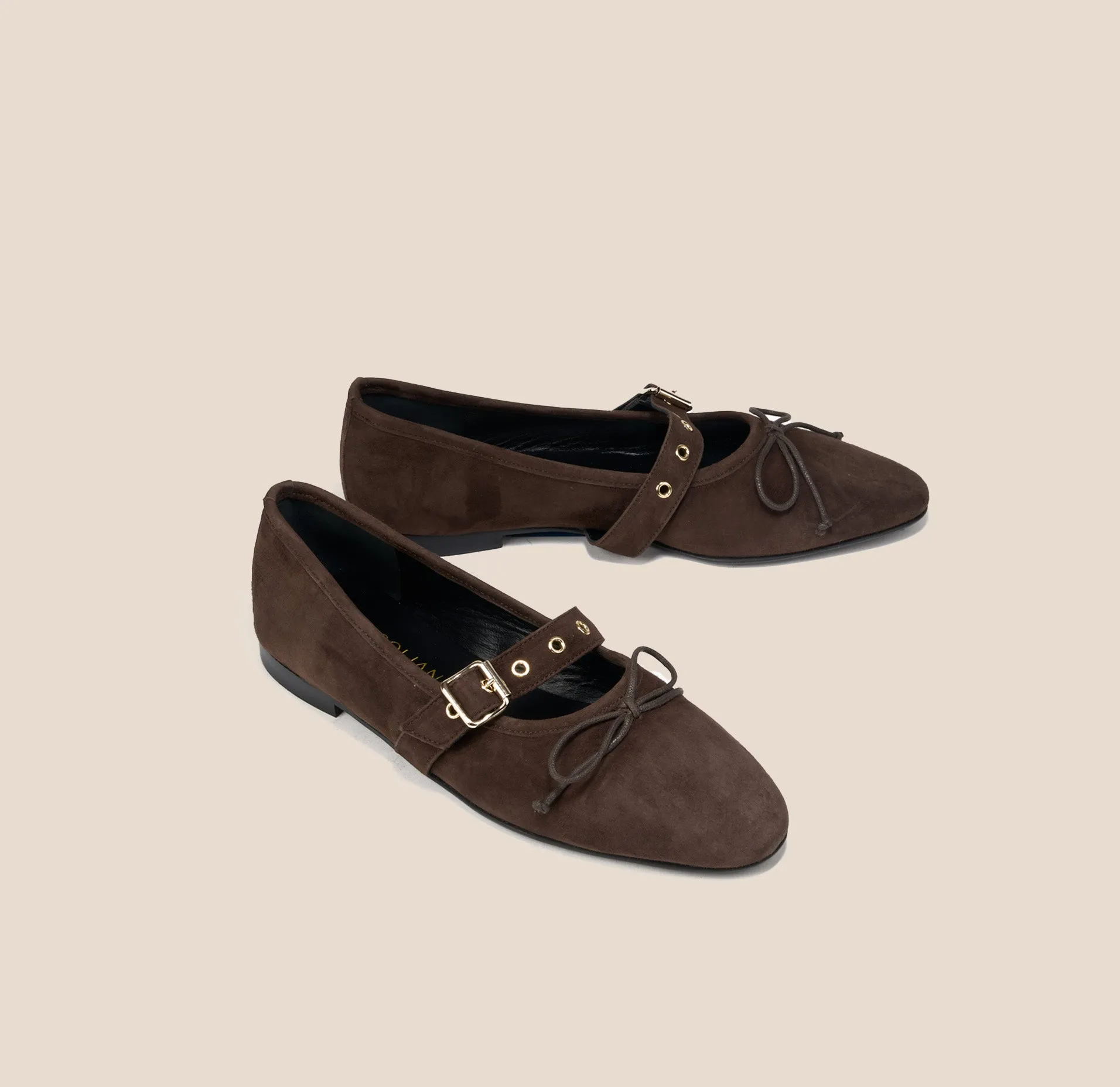 Como Buckle - Chocolate Suede sold by A.Soliani