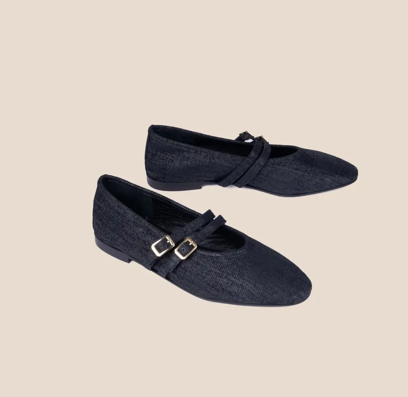 Cori 2 Buckle - Black Twill made by A.Soliani
