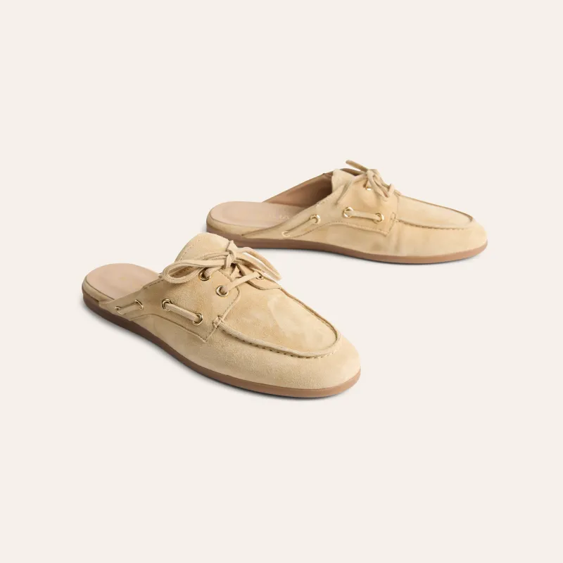 Barca Slide - Sand Suede made by A.Soliani