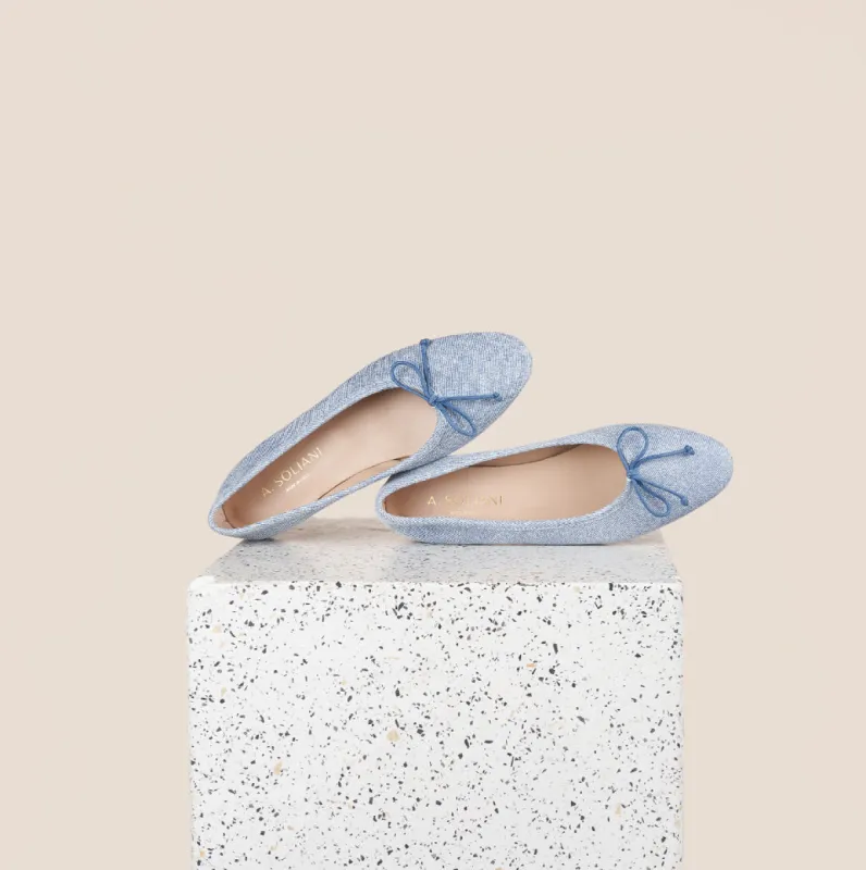Como - Light Denim (Printed Suede) sold by A.Soliani