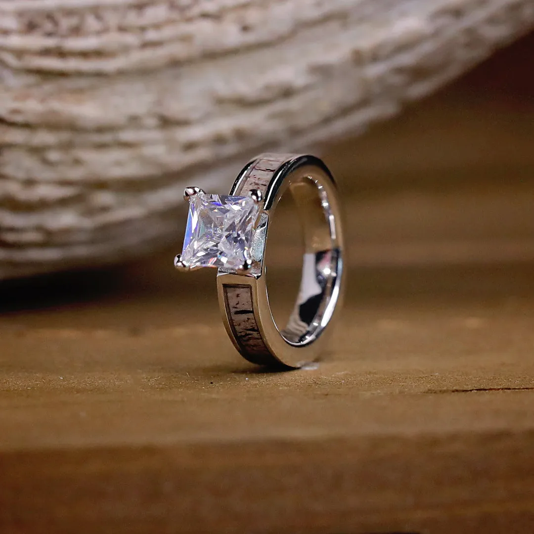 The Grand Kenai Silver Falls Wedding Set sold by Antler Rings product image thumbnail 3