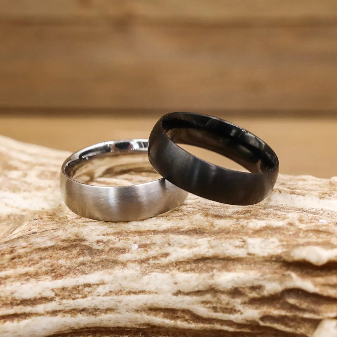 Stainless Steel Wedding Band - Activity Band sold by Antler Rings