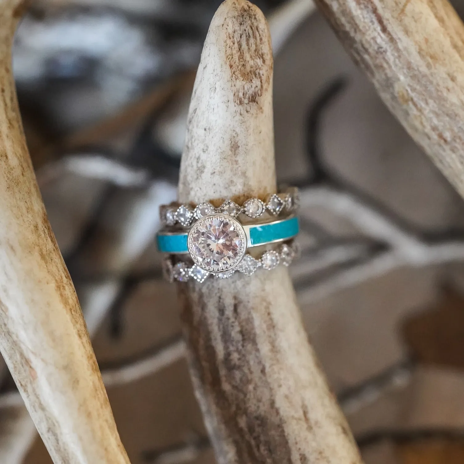 The Art Deco Stacking Ring sold by Antler Rings product image thumbnail 5