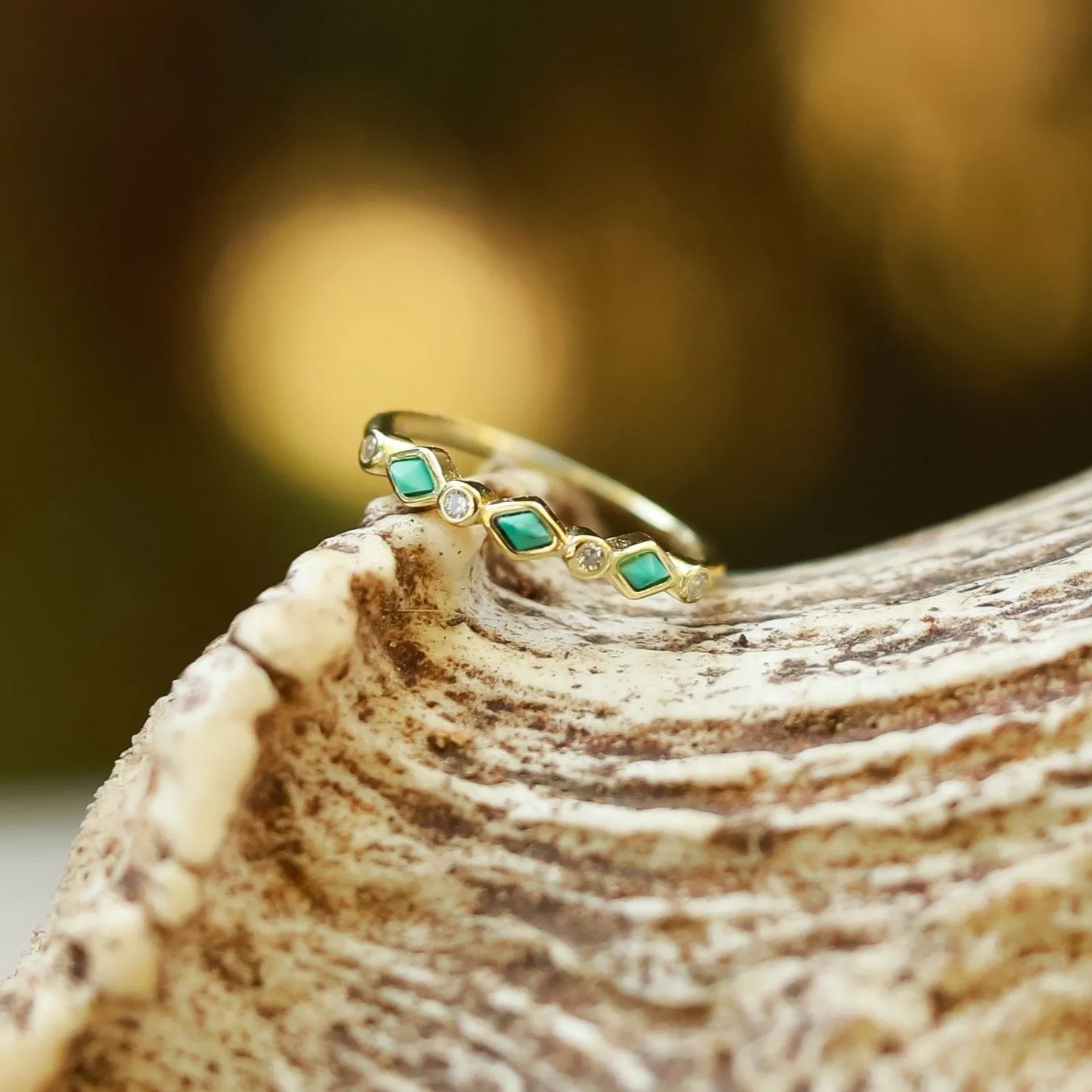 The Gold Tulum Stacking Band sold by Antler Rings product image thumbnail 4