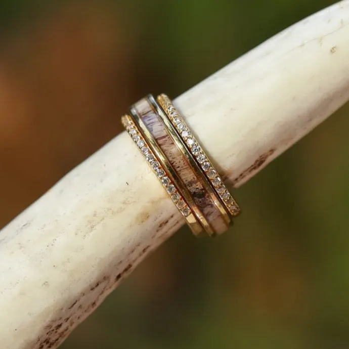The Gold Kenai Stacker Set sold by Antler Rings product image thumbnail 3
