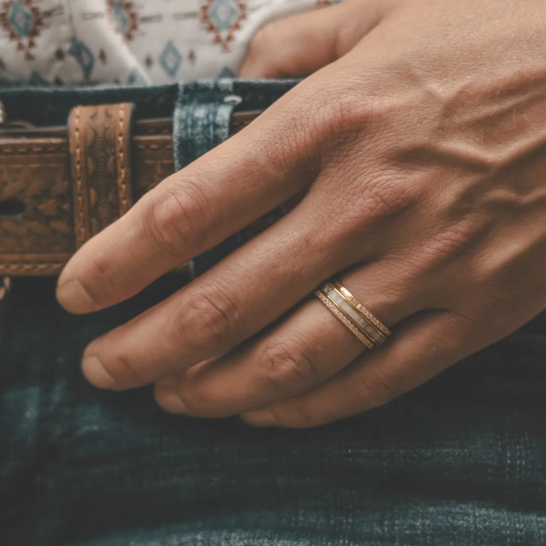 The Gold Kenai Stacker Set sold by Antler Rings product image thumbnail 2