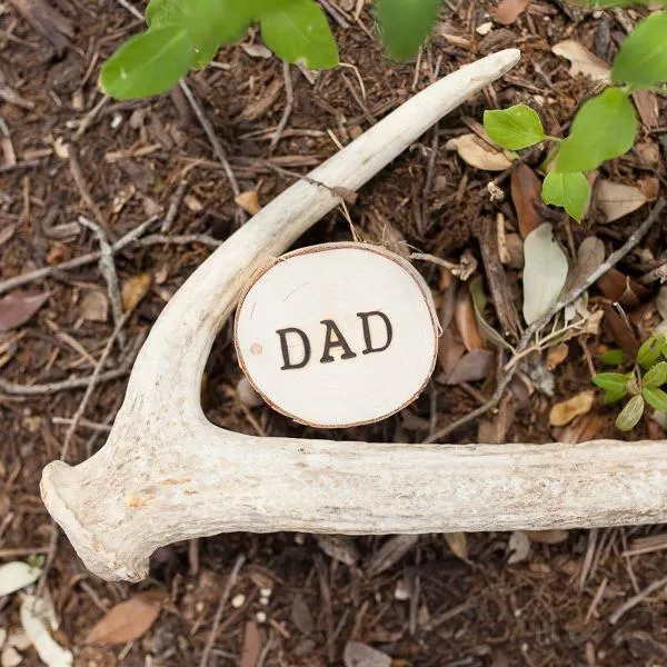 'DAD' Birch Wood Ring Box sold by Antler Rings product image thumbnail 3