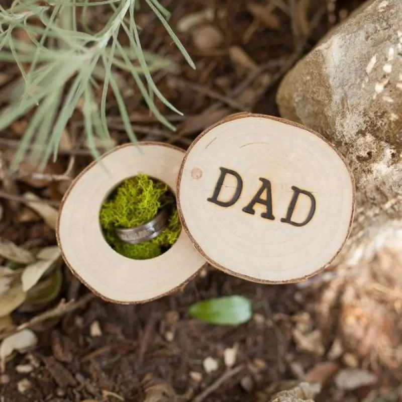 'DAD' Birch Wood Ring Box made by Antler Rings