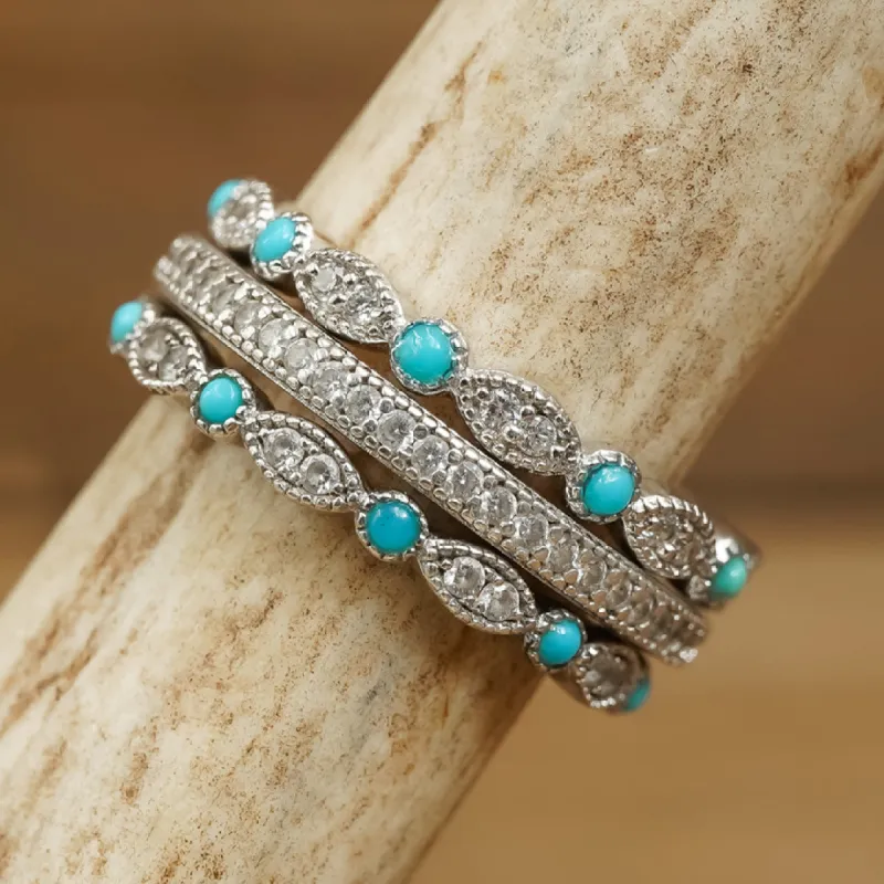 The Turquoise Vintage Eternity Set sold by Antler Rings