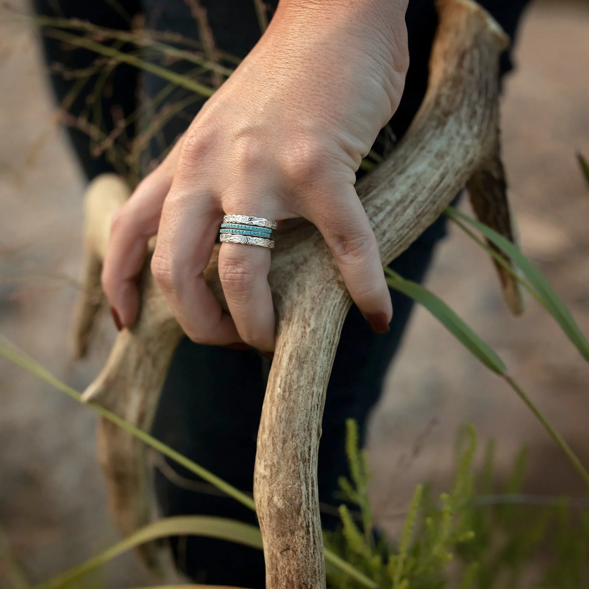 The Rose Atoll Stacking Band sold by Antler Rings product image thumbnail 4