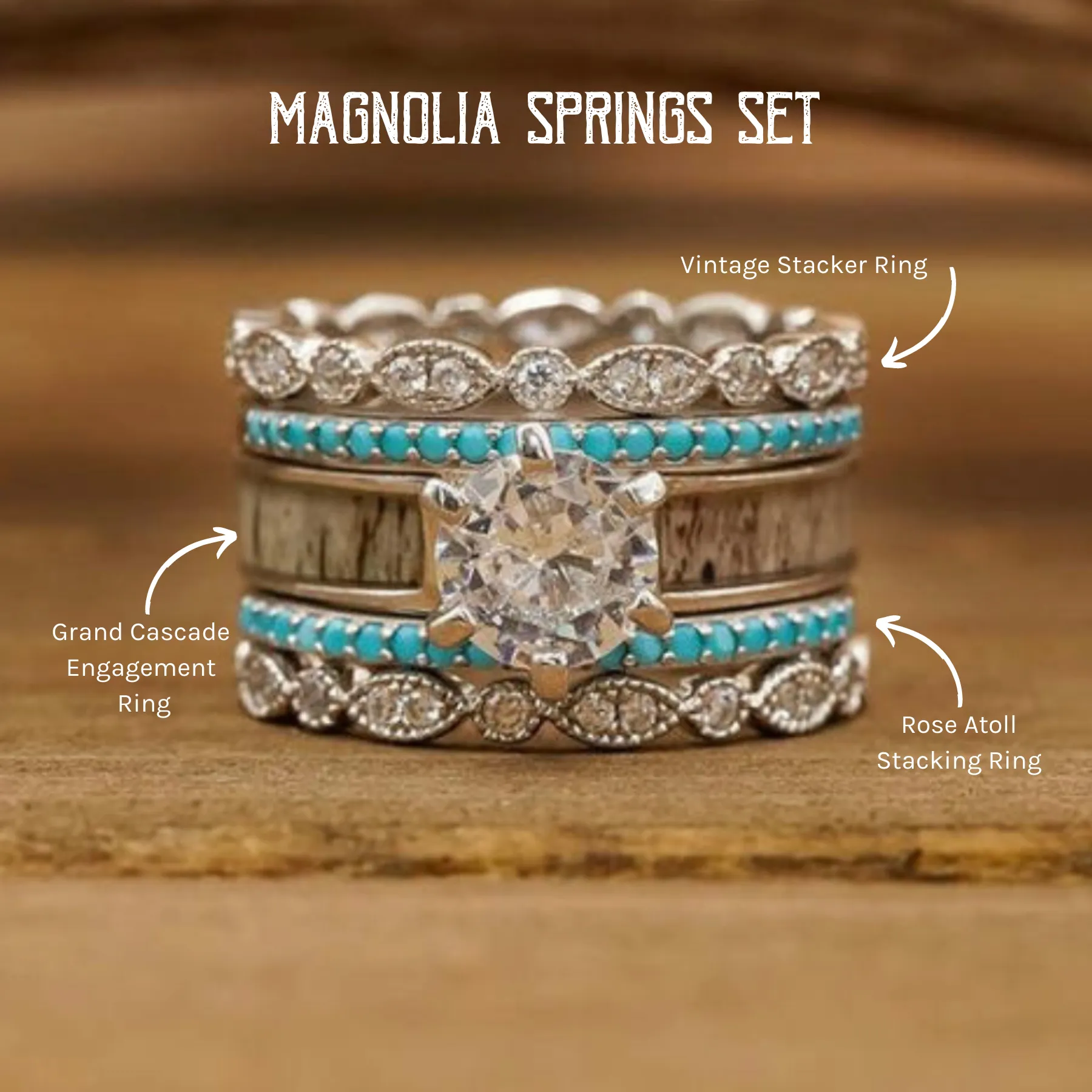 The Rose Atoll Stacking Band sold by Antler Rings product image thumbnail 5