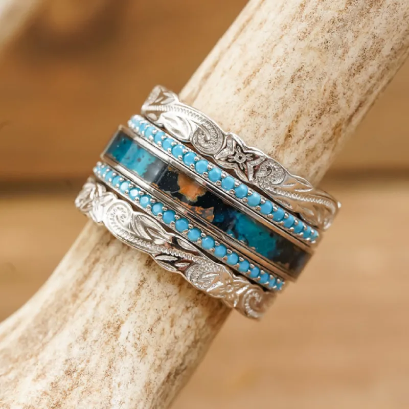 The McKinney Falls Stacker Set sold by Antler Rings
