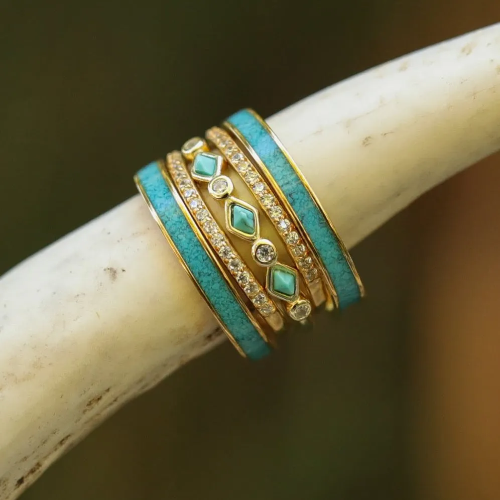 The Gold Marfa Stacker Set sold by Antler Rings