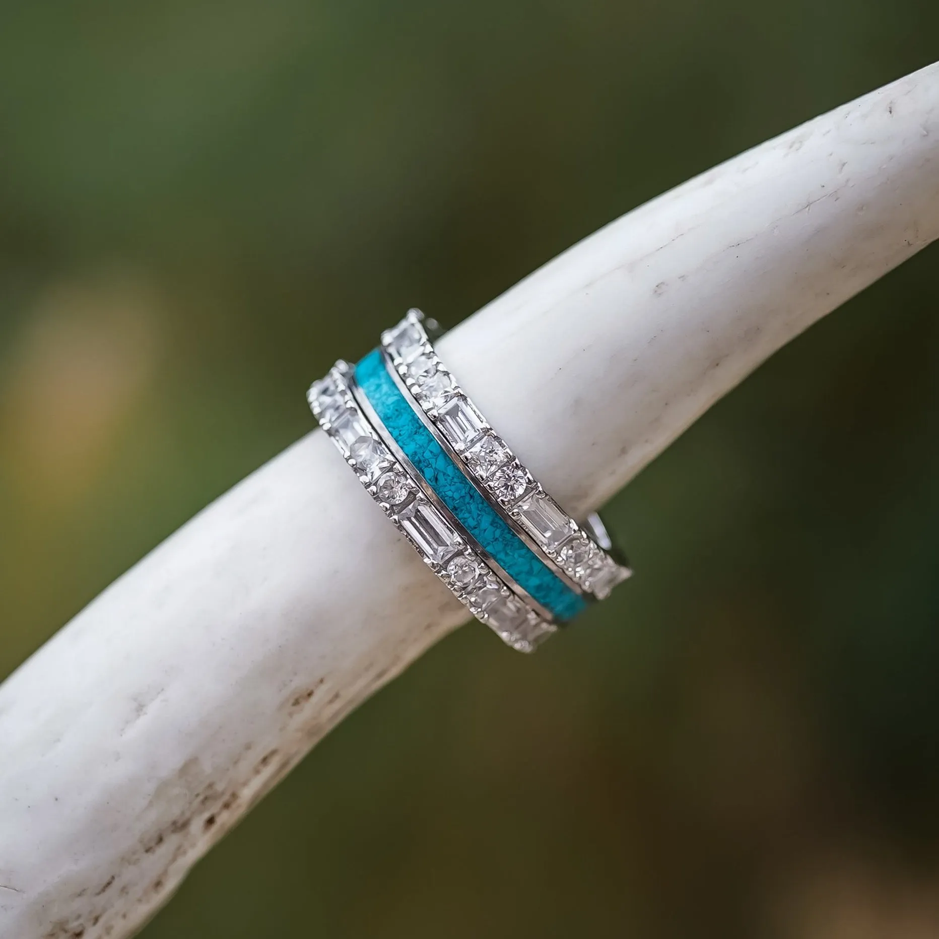 The Sierra Baguette Stacker Set sold by Antler Rings product image thumbnail 2