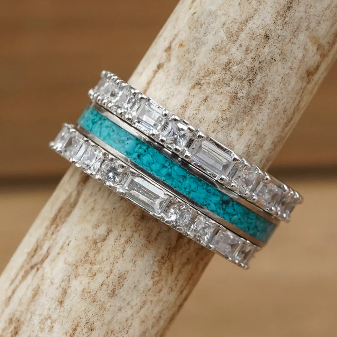 The Sierra Baguette Stacker Set sold by Antler Rings