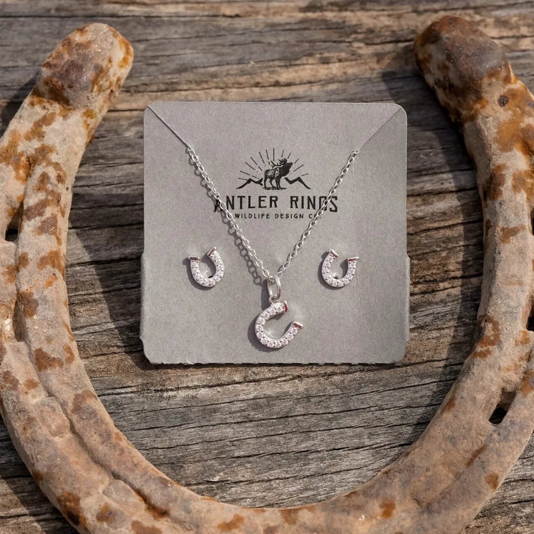 Horseshoe Necklace & Earrings Gift Set sold by Antler Rings