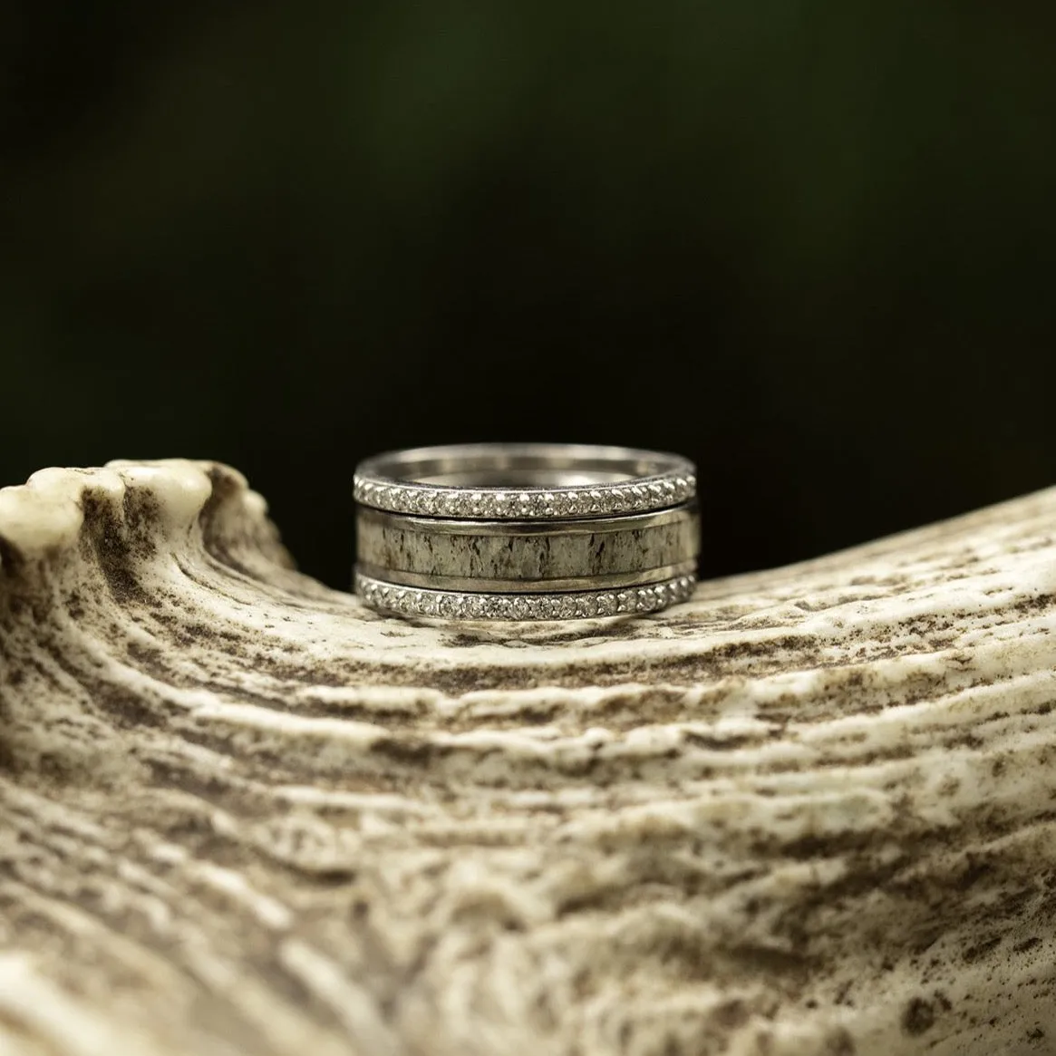 The Kenai Stacker Set sold by Antler Rings product image thumbnail 3