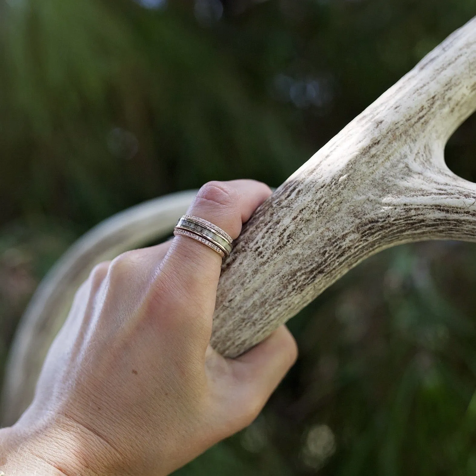 The Kenai Stacker Set sold by Antler Rings product image thumbnail 2