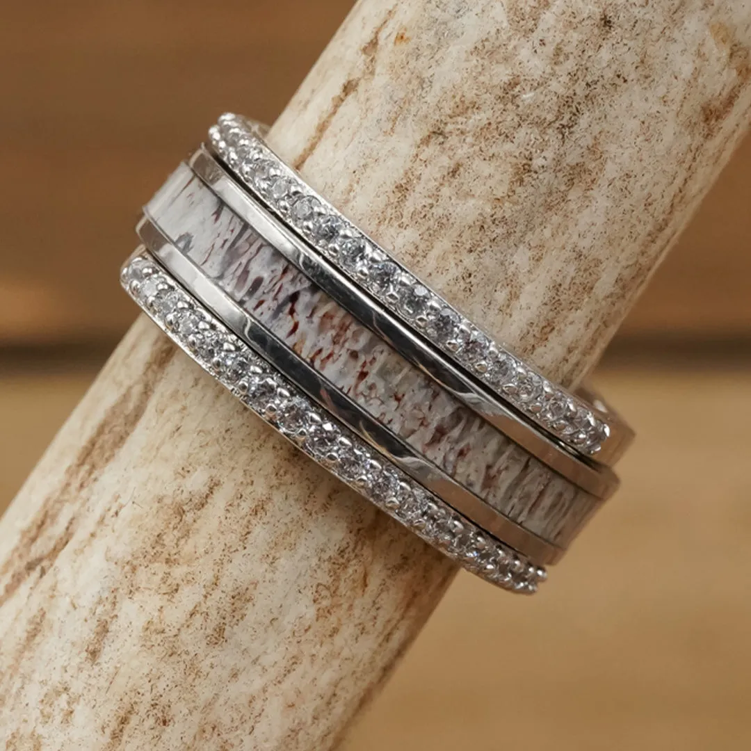 The Kenai Stacker Set sold by Antler Rings