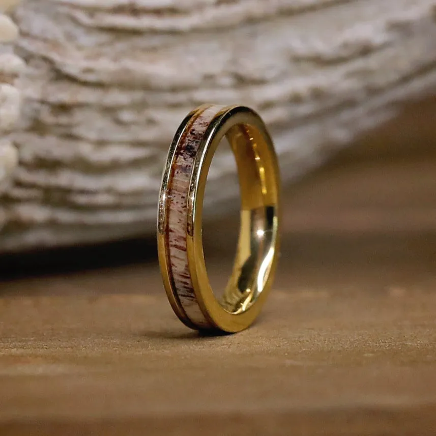 The Gold Kenai & Patina Stacker Set sold by Antler Rings product image thumbnail 3