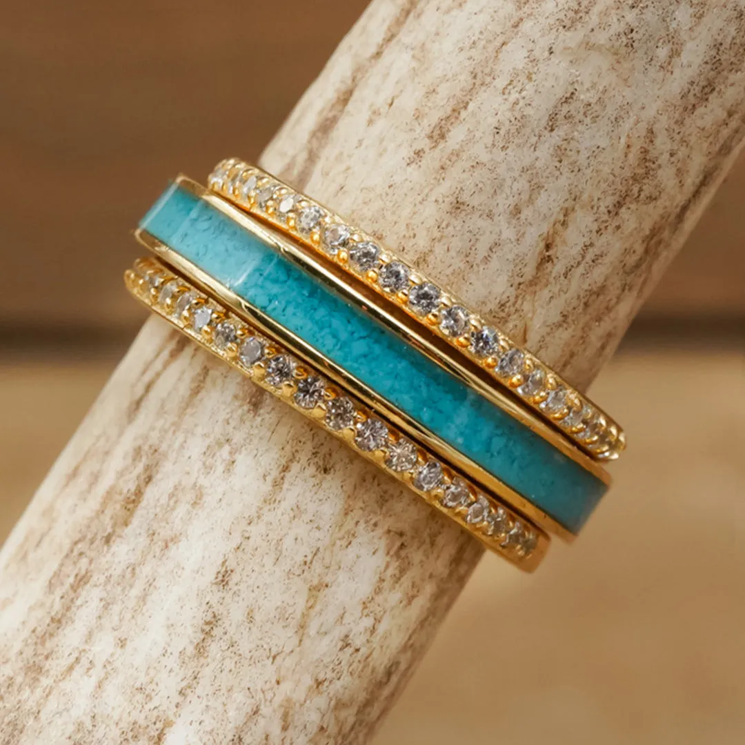 The Gold Sierra Stacker Set sold by Antler Rings
