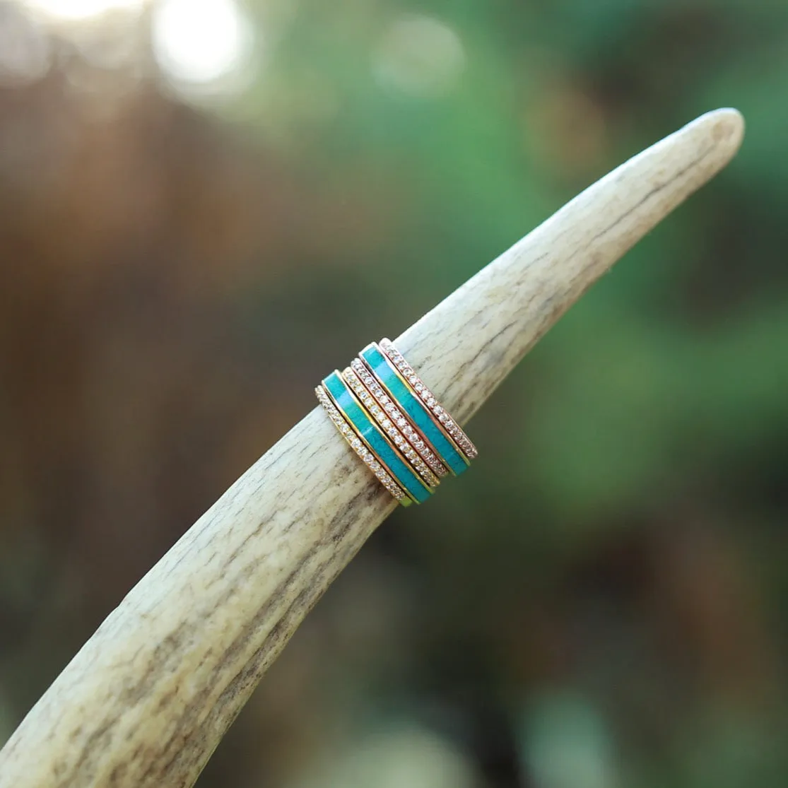 The Gold Sierra Stacker Set sold by Antler Rings product image thumbnail 4