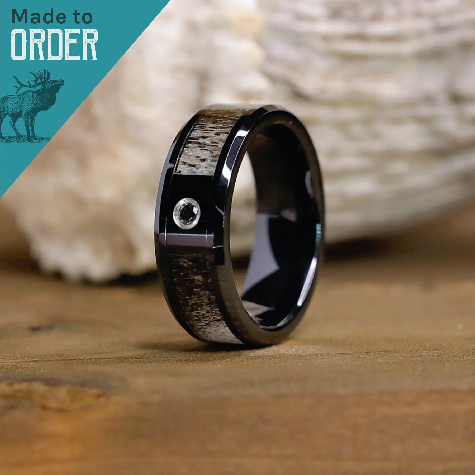The Apache (Genuine Black Diamond) sold by Antler Rings