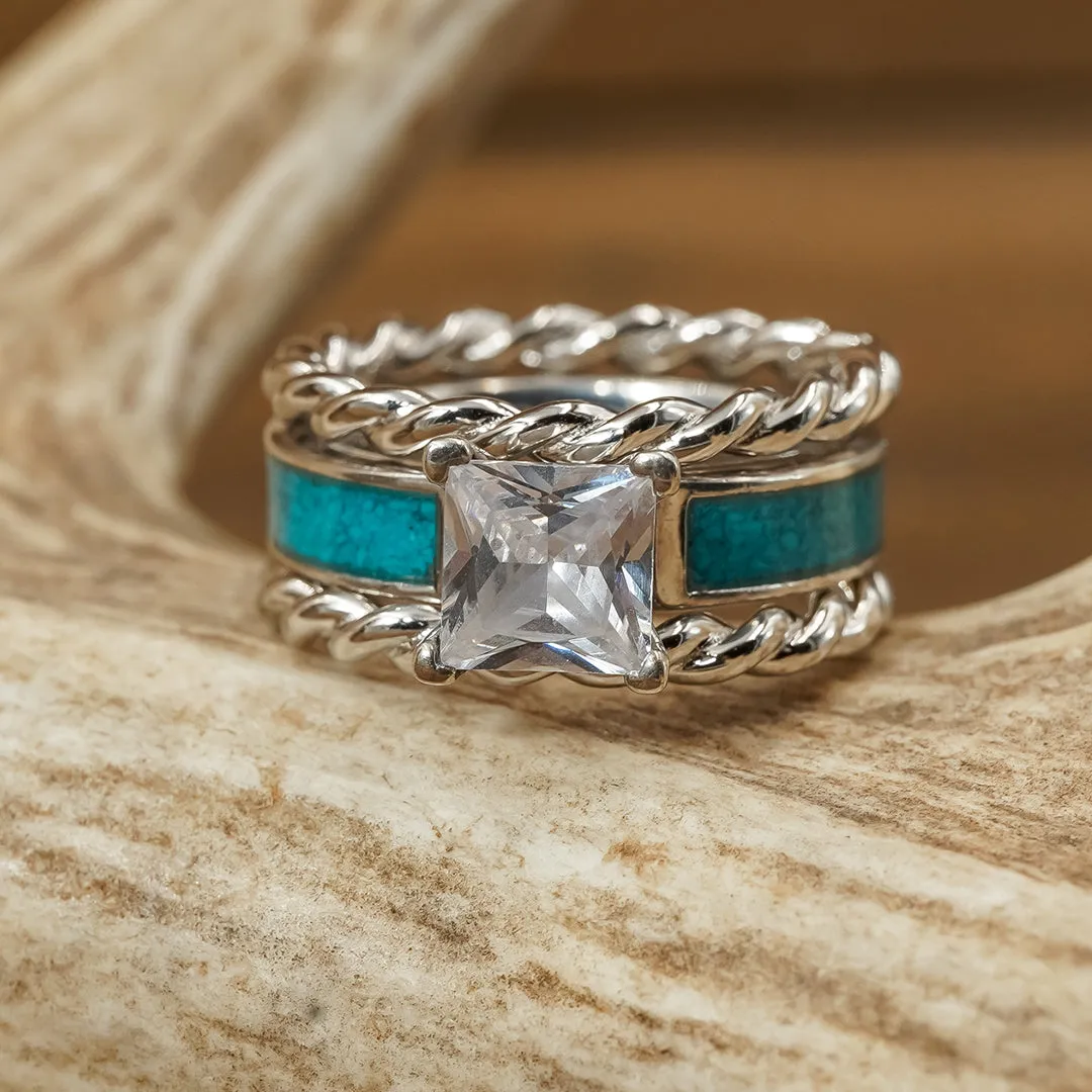 Twisted Grand Sierra Wedding Set sold by Antler Rings product image thumbnail 2