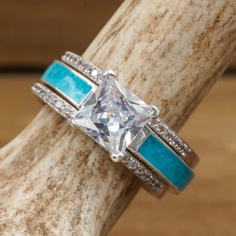 Grand Sierra Wedding Set sold by Antler Rings