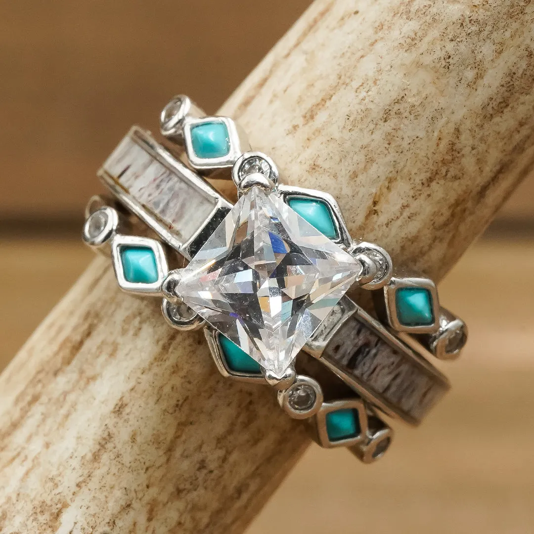 The Grand Kenai Tulum Wedding Set sold by Antler Rings